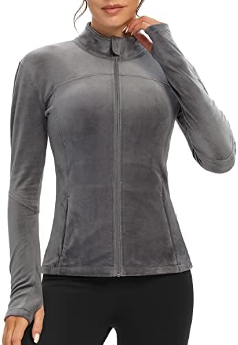 GYM RAINBOW ženske baršunaste jakne za vježbanje s punim patentnim zatvaračem lagana atletska jakna za trčanje s džepovima
