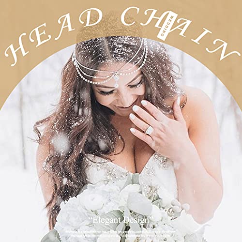 Brinie Crystal Head Chain nakit Srebrna vjenčanje Head Jewelry Bohemian Hair Chain traka za glavu Bridal Headpiece Jewelry Festival