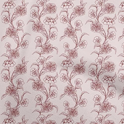 oneOone Rayon Pink Salmon tkanina Azijski cvjetni šivaći materijal Print Fabric by the Yard 56 inch Wide