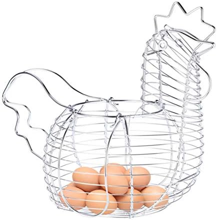 Žičana korpa za jaja korpa za gvozdena jaja korpa za skladištenje jaja metalna žica Hen držač žice za jaja sa ručkom za nošenje dozator