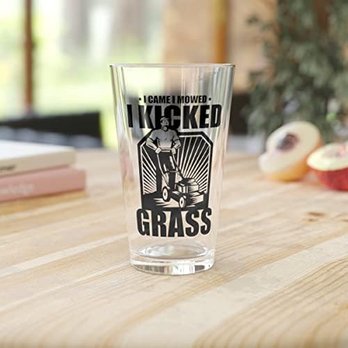 Pivo staklo Pinta 160z novost komično košenje travnjaka Bunchgrass entuzijasta urnebesno rezano zelenilo polje Baštovanstvo čišćenje