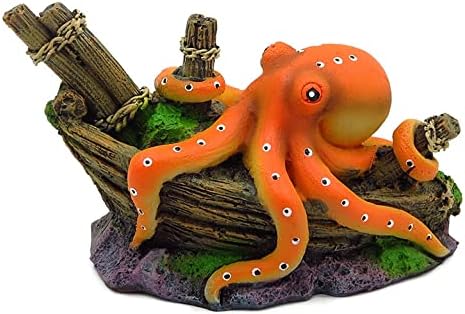 Runxf Mali akvarij ukras Slatki hobotnica Dizajn ribljeg cisterna za ribu Ornament Brodolovozno uređenje za mini male 5 galona rezervoara
