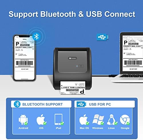 Phomemo Bluetooth termalni štampač-D520-Bt štampač naljepnica za otpremu 4x6 štampač za mala preduzeća & paketi, bar kod, adresne