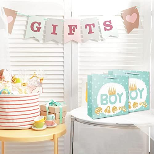 Felezon 2kom Baby Shower torbe za dječaka, poklon torbe za zabavu za otkrivanje spola s ručkama, poklon torbe za slatkiše