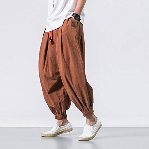 Miashui uzorak harem hlače casual noga široke čvrste hlače hlače labave elastične modne muške muške hlače