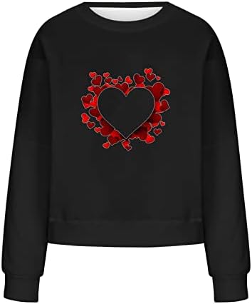 Žene Oversized Sherpa pulover srce grafički Valentinovo dukserice proljeće Casual Crewneck Shirts Tops