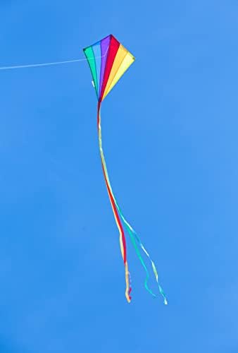 HQ kites Rainbow Eddy Diamond Kite 28 inčni jednokratni zmaj sa repom - aktivna zabava na otvorenom za uzraste 5 i više
