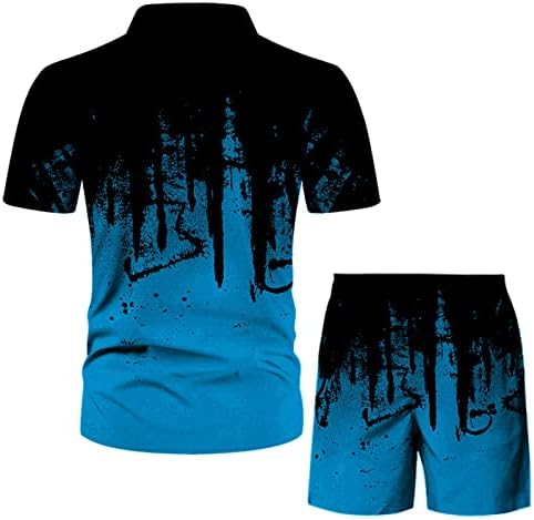 Muški plivanje odijela duga proljetna kratka majica kratkih rukava set za rukav od tiskanog plaže za plažu Ljeto casual mršava muškarci