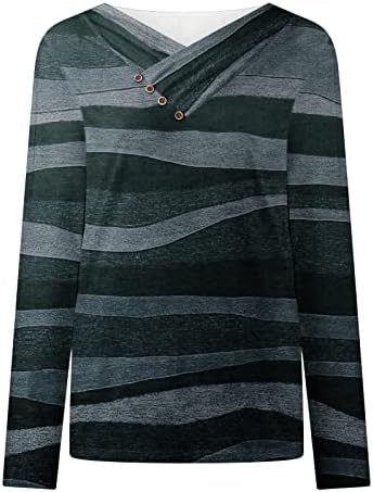 Košulje s dugim rukavima za žene Lagana dukserica Blok bloka majice V Vrat Ležerni labavi fit pulover