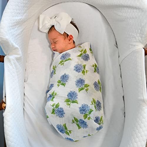 Lollybanks swaddle deka | Muslin pamuk | potrepštine za novorođenčad i bebe za djevojčice, registar | hortenzija i Print 2 Pakovanje