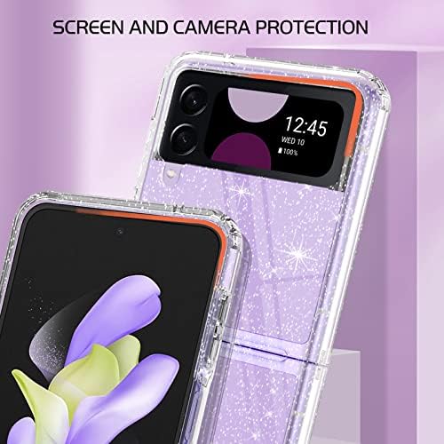 DOMAVER Galaxy Z Flip 4 Case Samsung Z Flip 4 Case Clear Glitter Sparkle Bling lagani protuklizni fleksibilni izdržljivi zaštitni