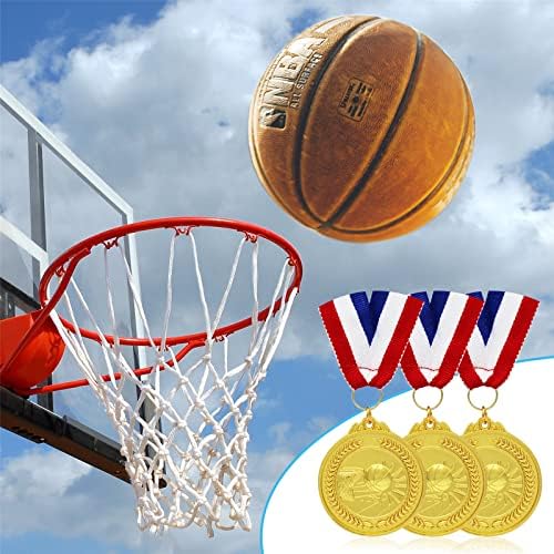 Košarkadna medalja za djecu, 12 pakovanja Olimpijski stil zlatne metalne medalje za nagrade sa vrpcama za košaricu Gifts, košarkaška