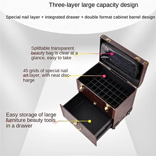 ZlxDP kofer šminke sa kotačima Retro Beauty Vez za vez manikuru Veliki kolut za kotrljanje kolica