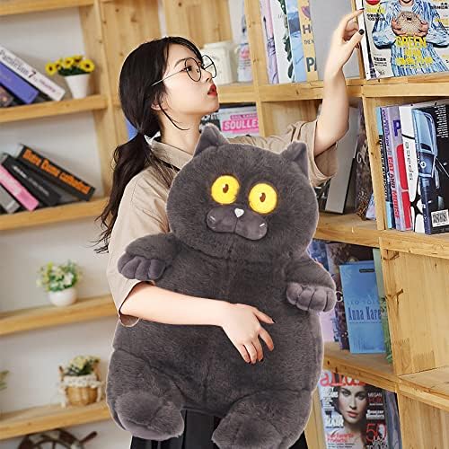 Meka mačka plišana punjena životinja jastuk: slatka novost Crna Kitty grli jastuk životinje Fuzzy igračka Kawaii spavanje Plushie