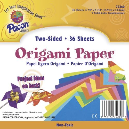 Pacon origami papir, 5 7/8 x 5 7/8, dvostrani, 36 listova