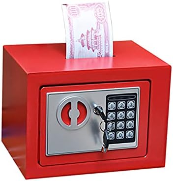 Xjzhjxb sefovi kutija Čelična kasica za zaštitu od krađe sigurnosna kutija sa elektronskom tastaturom prenosiva kasica za novac Mini