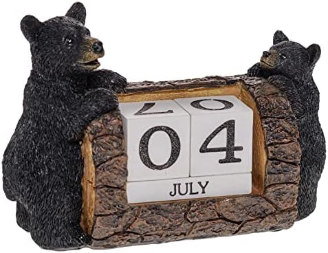 Borni greben Black Bears Desk kalendarski blokovi - Perpetual kalendar, prekrivač i dani Datum bloka, rustikalni kalendari za dom,