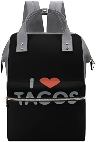 Volim tacos bager za ruksak za srčane pelene ruksak stilski materinsku torbu višenamjenska vodootporna putovanja starački dan