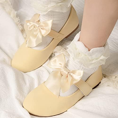 Qvkarw Girls Haljine cipele za djevojčice Vjenčanje Bowknot Djevojke Shoes Princess Party School Cipele sa niskim baletnim papuče