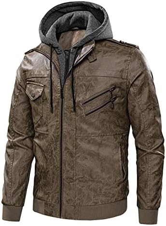 ADSSDQ kožni jakni za bicikliste Muškarci, plus veličine casual workout kaputi Muškarci Zima dugih rukava od slanog kaputa