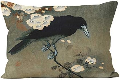 Gygarden je vrana i cvijet od ohare koson vintage ljepota skriveni patentni zatvarač kućni ukrasni pravokutnik bacaju jastuk za jastuk