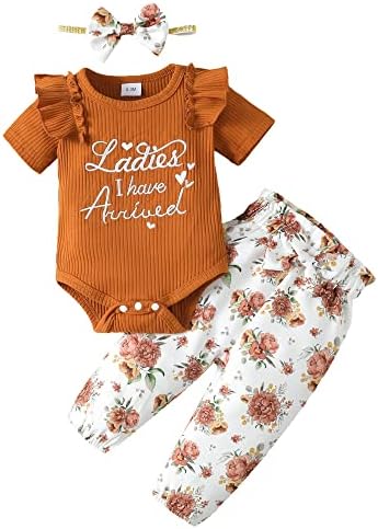 Baby Girl Newbornovana odjeća Djevojke Outfits Ruffles Kratki rukav Rameljne cvjetne hlače Toddler Baby Girl Odjeća