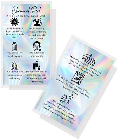 Boutique Marketing LLC kartice za naknadnu njegu hemijskog pilinga / 50 pakovanja | vizitkarta veličine 2 x 3,5 inča / hemijski piling
