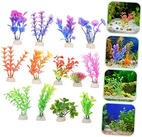 Didiseaon 5 seta Kombinacija simulacijske biljke zelene biljke zelene postrojenja za kućne ljubimce akvarij krajolik dekor malih ribljih