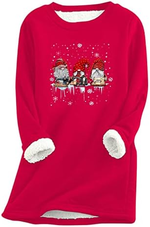 Ženska povremena božićna majica debela runa koluta za zimske okrugle vrat Topla mekani modni juniori Storys Outfit