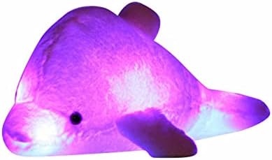 Npkgvia Dolphin induktivna plišana igračka svijetli da bi vas pratili spavati s jastukom lutkom na krevetu slatko dijete lutka i djevojčica