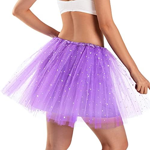 PhanTomon Tutu suknja ženski tinejdžeri klasični elastični 4 slojeviti tulle balet tutu suknja, veličina odraslih ne vidi -