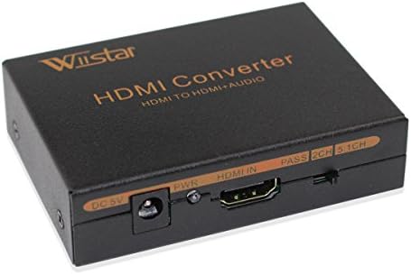 Wiistar HDMI Audio Extractor Converter 1080p HDMI na HDMI + SPDIF + RCA Stereo Audio ekstraktor Splitter za Chromecast Fire Stick