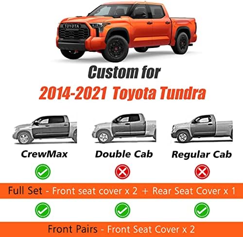 TruckIIPA Auto sedište, Tundra dodatna oprema za kamione za kamione za 2014-2021 Toyota Tundra Crewmax CAB CAB LIMITED PLATINUM TRD