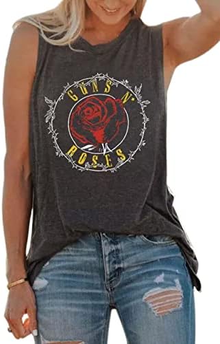Guns N ' Roses Tank Top Žene Smiješni Kosturi Grafički Majica Bez Rukava Ljeto Pismo Print Casual Tank Lobanja Head Tank