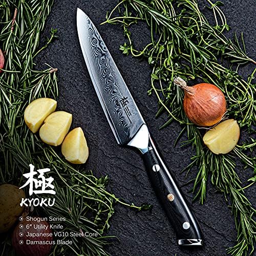 KYOKU Shogun serija 6 Utility Chef nož + 7 nož za otkoštavanje-japanski VG10 čelično jezgro kovano sečivo u Damasku