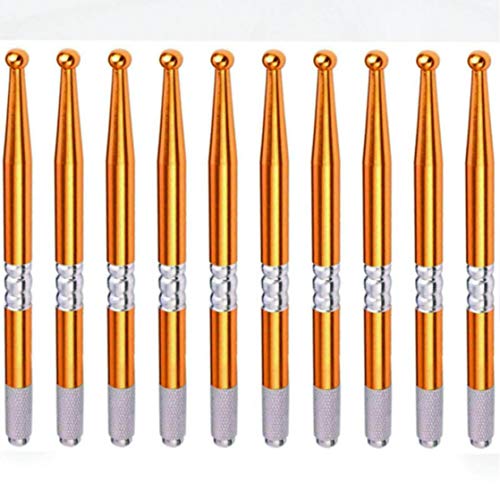 Kaiqikaixi 10kom mikroblading olovke 10 komada zlatne ručne tetovažne olovke za obrve za trajnu šminku / Du Supplies Rable Aluminijska