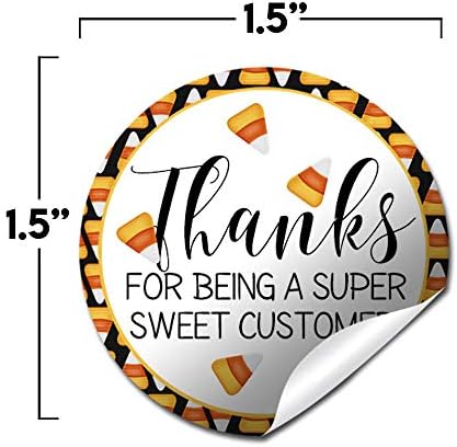 Candy Corn Halloween jesen & jesen Hvala Customer Appreciation naljepnice naljepnice za mala preduzeća, 60 1.5 krug naljepnice AmandaCreation,