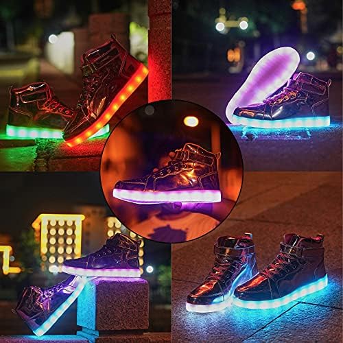 Yiqizq LED Light up cipele visoke top patike za žene muškarce Hip-Hop cipele za ples za Noć vještica Božićnu zabavu sa USB punjenje