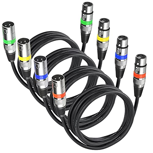 4PACK 3-pinski XLR kablovi Muški Ženski XLR Patch kabl, XLR kabl 10ft 3m produžni konektori mikrofonske žice muški i ženski, lagani