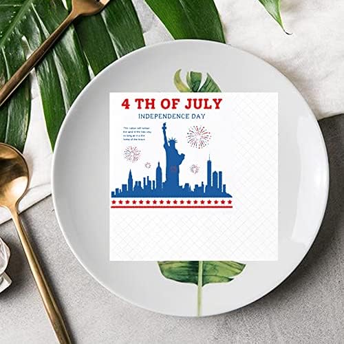Geloar 100 pakovanje 4. jula Dan nezavisnosti Papir Koktel salvete za Ameriku SAD Themed Patriots party veteranski dan za dan izbora