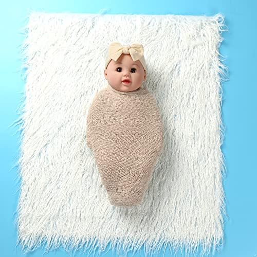 vastwit Unisex oblozi za fotografije za dojenčad + pahuljasto ćebe + odjeća za glavu s mašnom