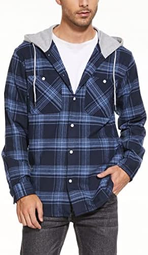 Tacvasen muške majice sa kapuljačom jakne Flannel s dugim rukavima Buffel Coully taster dolje majica sa džepom