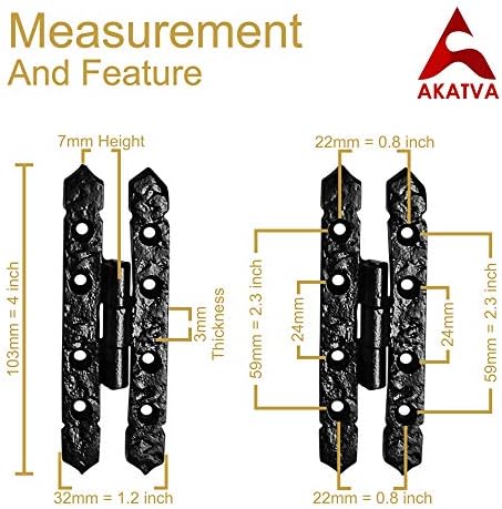 Skup šarke Akatva - šarke sa 4 komada za drvene i metalne ormare, ormarići - antikne željezne ormare za šarke za vrata hardvera -