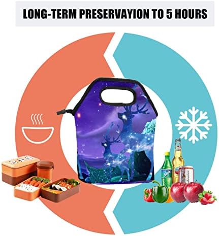 Heoeh Deer in Wonderland torba za ručak Cooler tote torba izolovane Zipper kutije za ručak torbica za školski ured na otvorenom