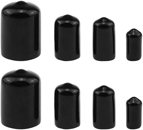 Aylifu gumeni poklopac od 100 komada; gumena kapa za zaštitu od PVC niti; gumeni poklopac zatvarača za kraj poklopca 4 veličine 1/4