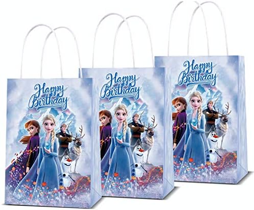 Eazyco smrznute rođendanske potrepštine, Favorizirajte Goodie poklon torbe za Frozen 2 tematsku zabavu, dvostrano štampane idealne