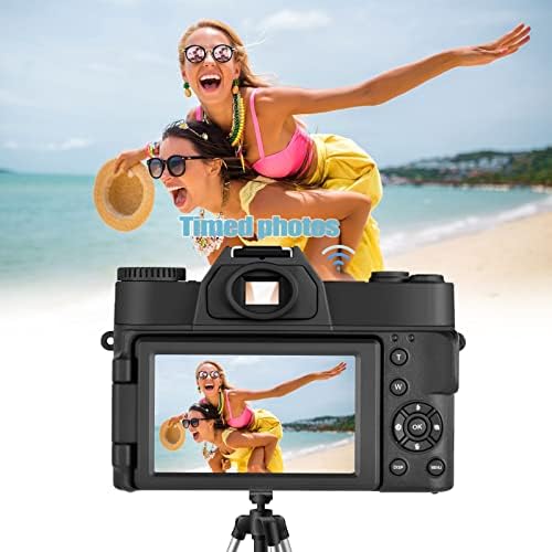 Lierhyt 48mp digitalna kamera za fotografiju, 4k vlogging Kamera, digitalna kamera za djecu i odrasle sa preklopnim ekranom od 180°, 16 X digitalni zum,širokougaoni objektiv, makro sočivo, 32 GB mikro kartica,2 baterije