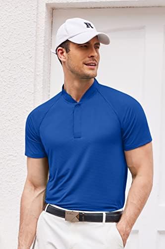 COOFANDY muške Quick Dry Golf Polo majice kratki rukav Henley Shirt Active Athletic collarless Sports T Shirts