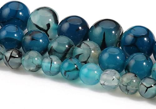 45kom 8mm perle od plavog Zmaja od agata perle od prirodnog dragog kamenja okrugle labave perle za izradu nakita