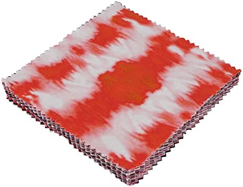 Soimoi Precut 10-inčni Tie Dye štampa pamučne tkanine Bundle Quilting kvadrata šarm paket DIY Patchwork šivanje Craft-Crvena